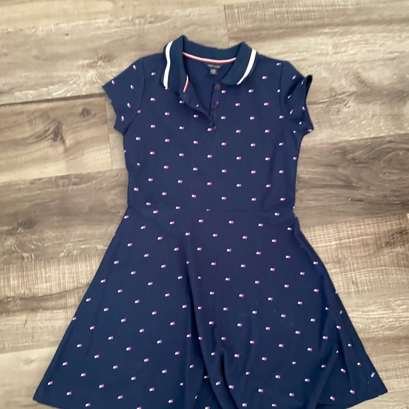 Tommy Hilfiger Navy Polo with Red and White Details Girls Dress size Large 12/14 - Picture 2 of 8